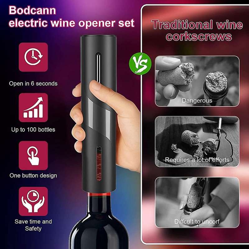 Electric Wine Opener Gift Set, Automatic Corkscrew Wine Bottle Opener with Foil Cutter for Home Part