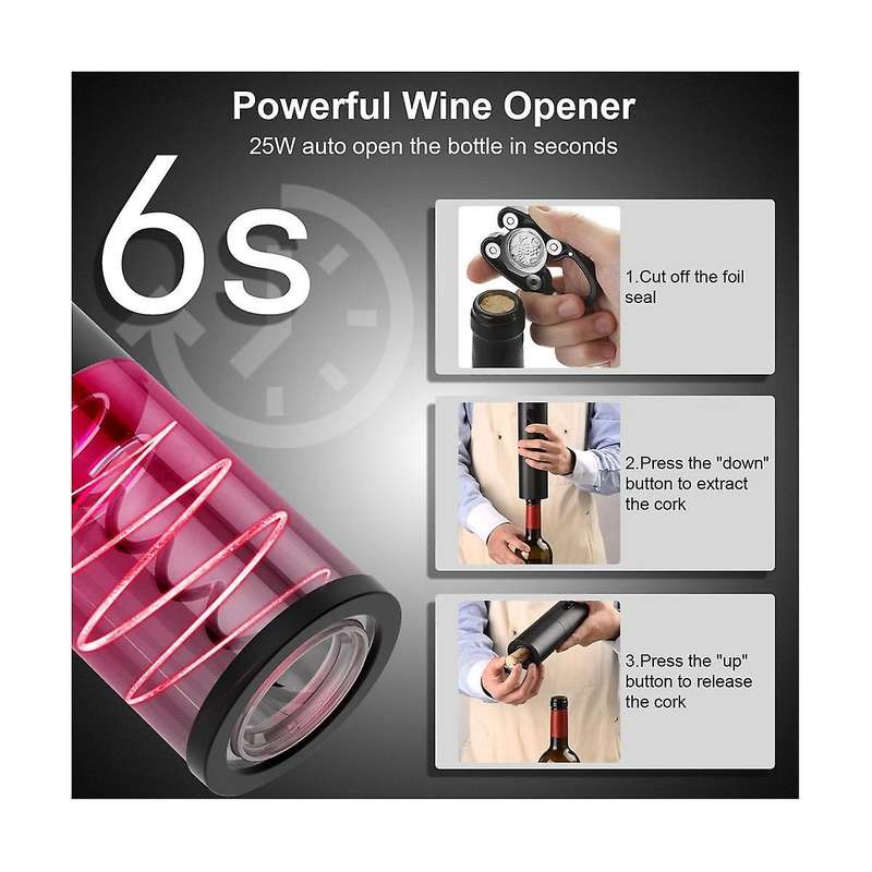 Electric Wine Opener Reusable Automatic Wine Opener Accessories for Wine Lovers Gift Home Kitchen P