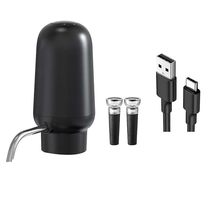Electric Wine Pourer, Rechargeable Wine Aerator with 2 Wine Stoppers, Portable 1-button Automatic Wi