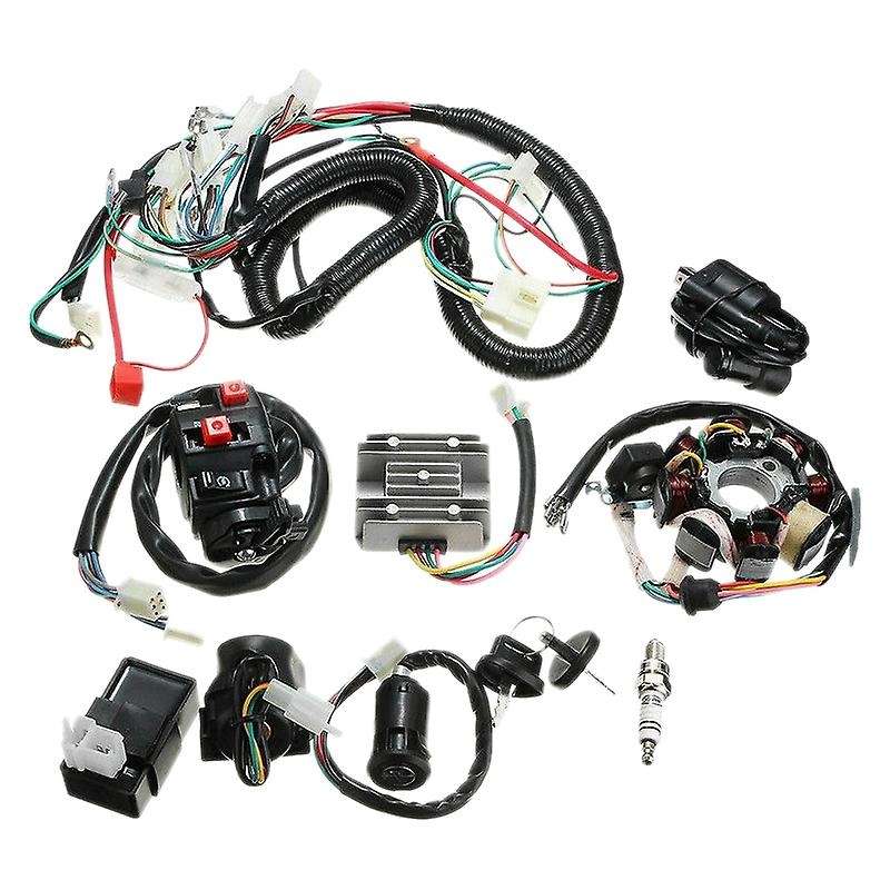 Electric Wiring Harness Wire Loom Cdi Stator Kit for 150Cc 200Cc 250Cc Atv Quad