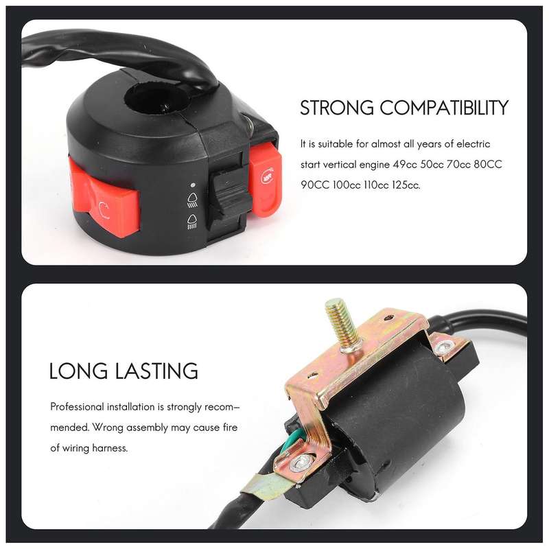 Electrics Stator Coil Wiring Harness Solenoid Relay for 4stroke Atv 50cc 70cc 110cc 125cc Pit Dirt