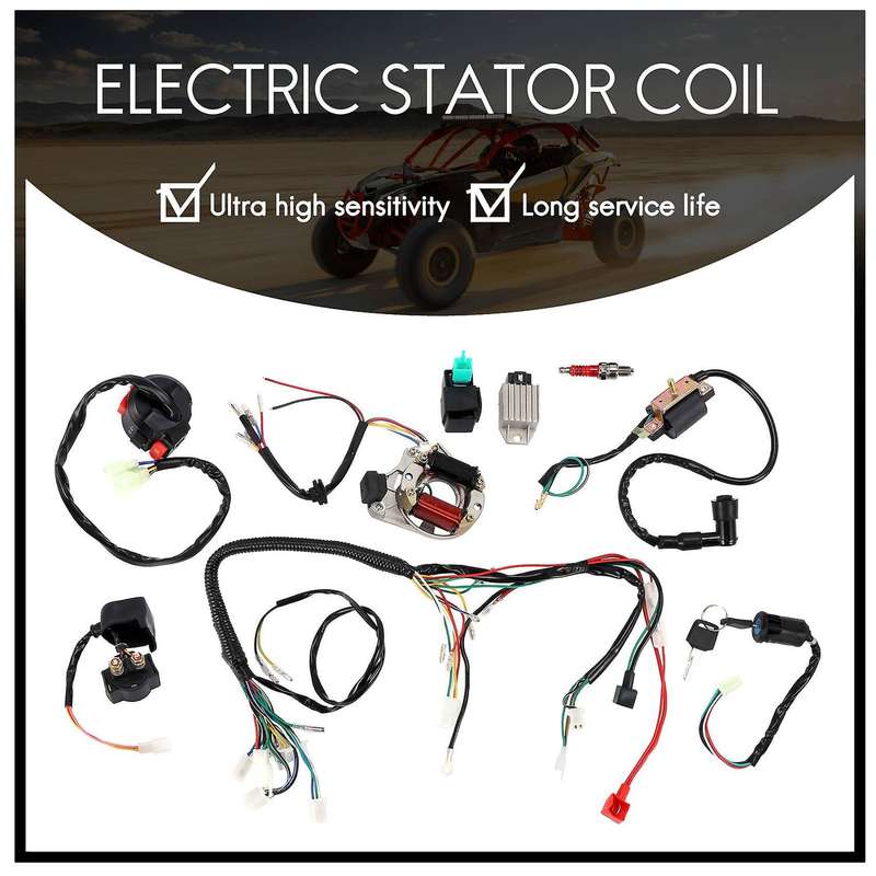 Electrics Stator Coil Wiring Harness Solenoid Relay for 4stroke Atv 50cc 70cc 110cc 125cc Pit Dirt