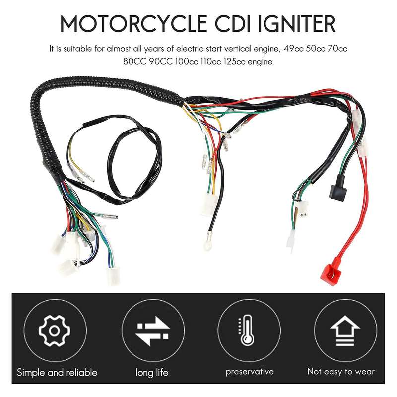 Electrics Stator Coil Wiring Harness Solenoid Relay for 4stroke Atv 50cc 70cc 110cc 125cc Pit Dirt