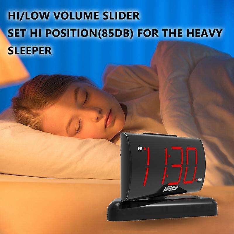Electronic Alarm Clock with 1.8-Inch Display 90 Degree Rotatable Base,Brightness/Volume Adjustment F