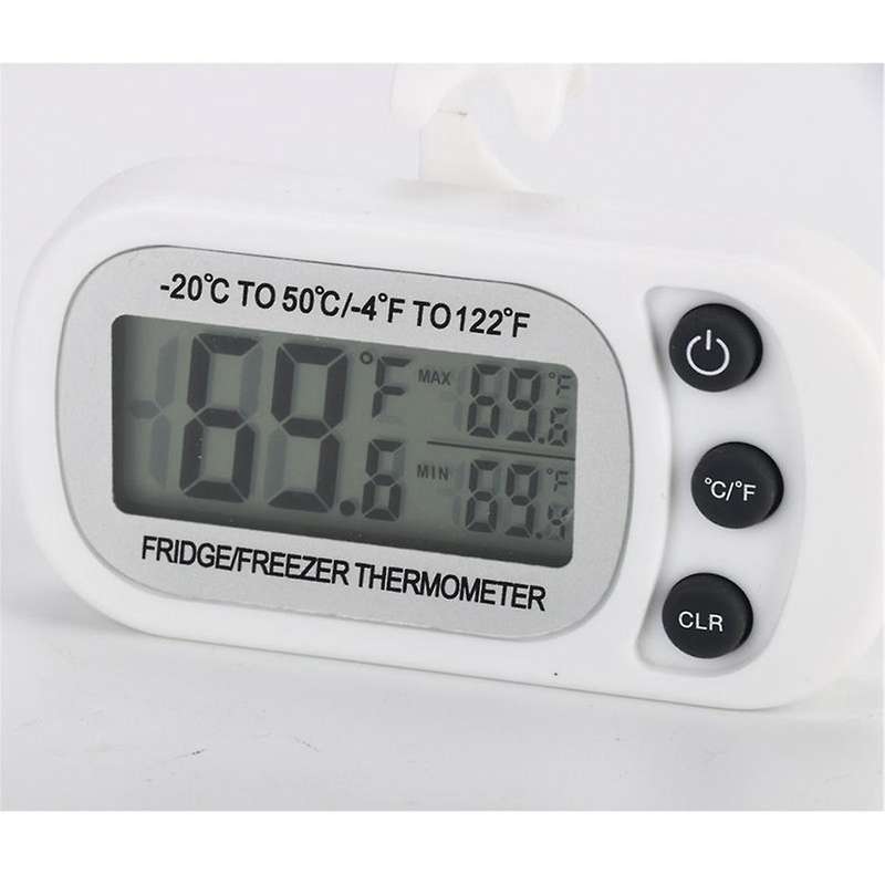 Electronic Digital Refrigerator Thermometer LCD Screen Fridge Freezer Temperature with Hook High & L
