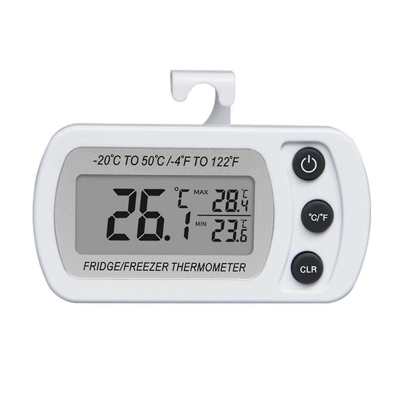 Electronic Digital Refrigerator Thermometer LCD Screen Fridge Freezer Temperature with Hook High & L