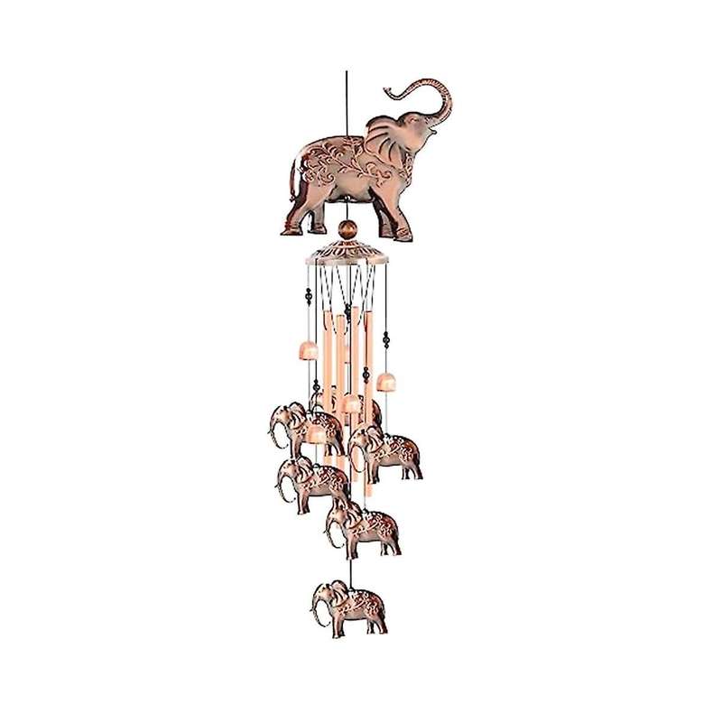 Elephant Chimes for Elephant Windchimes Decoration Garden Decor,4 Aluminum Tube Windchime with S Hoo