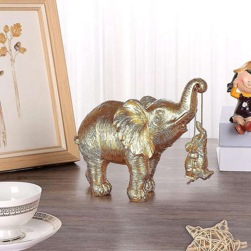 Elephant Statue. Gold Elephant Decor Brings Good , Health, Strength Elephant Gifts, Decorations Appl