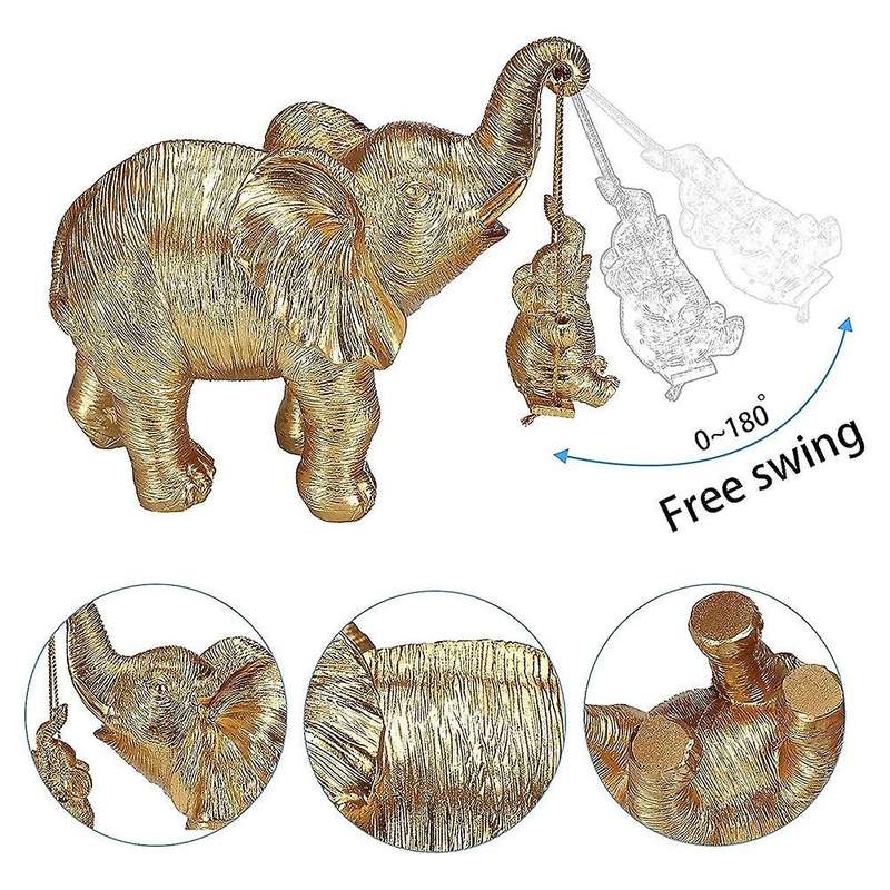 Elephant Statue. Gold Elephant Decor Brings Good , Health, Strength Elephant Gifts, Decorations Appl