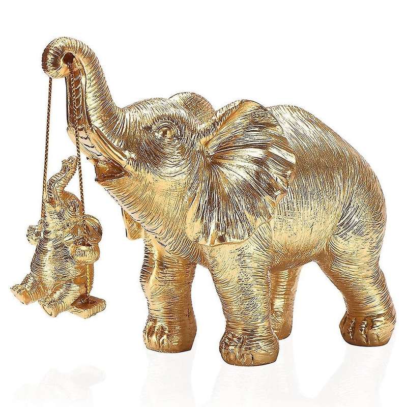 Elephant Statue. Gold Elephant Decor Brings Good , Health, Strength Elephant Gifts, Decorations Appl