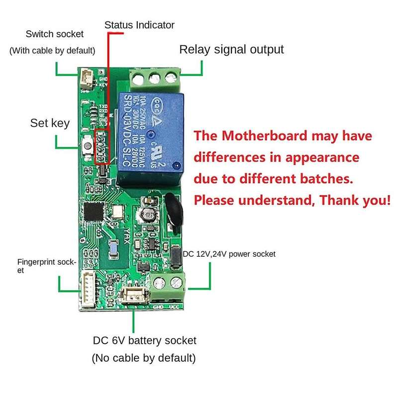 Embedded Finger Reader & Access Board+battery Case 50pcs Finger 12v Or 24v Power Supply Finger Cont