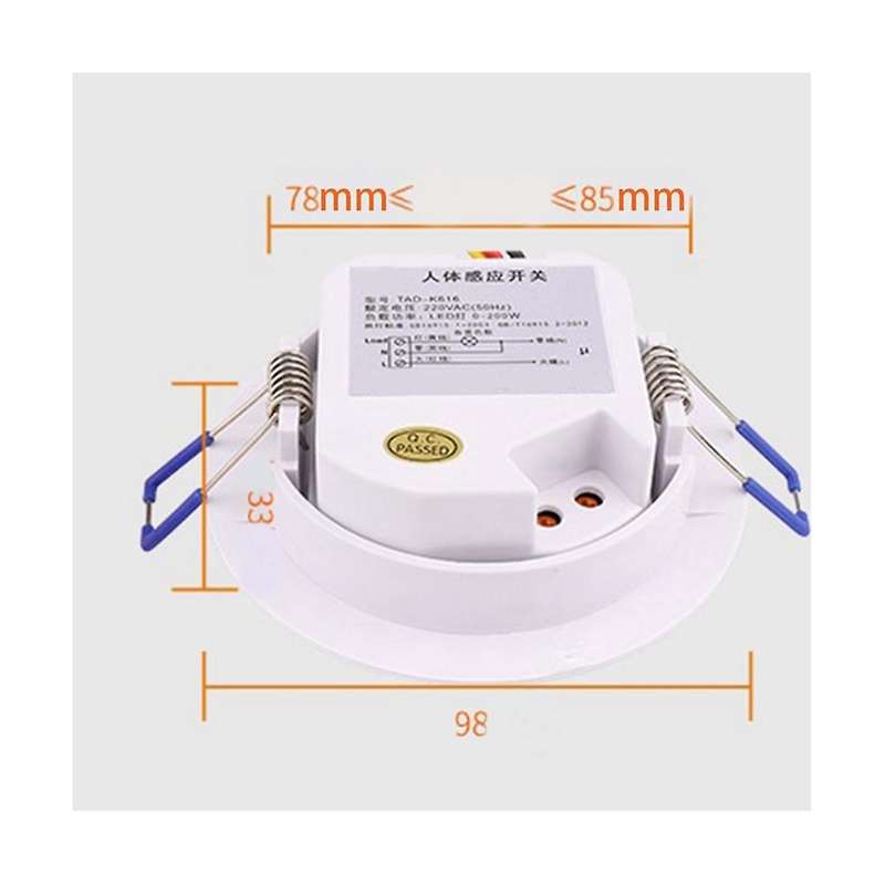 Embedded Human Body Sensor Switch 220v Three-wire Household Led Lights Fan Multifunction Delayed Ti