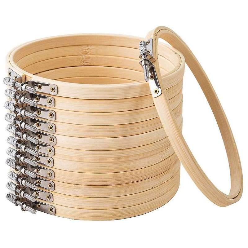 Embroidery Hoop 12PCS 11.8 Inch Supplies & Needlework Supplies Easily Loosen/Tighten Bamboo Wooden H