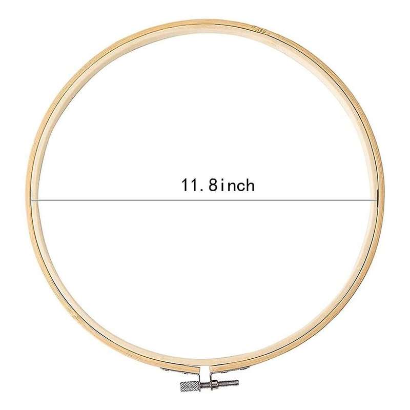 Embroidery Hoop 12PCS 11.8 Inch Supplies & Needlework Supplies Easily Loosen/Tighten Bamboo Wooden H