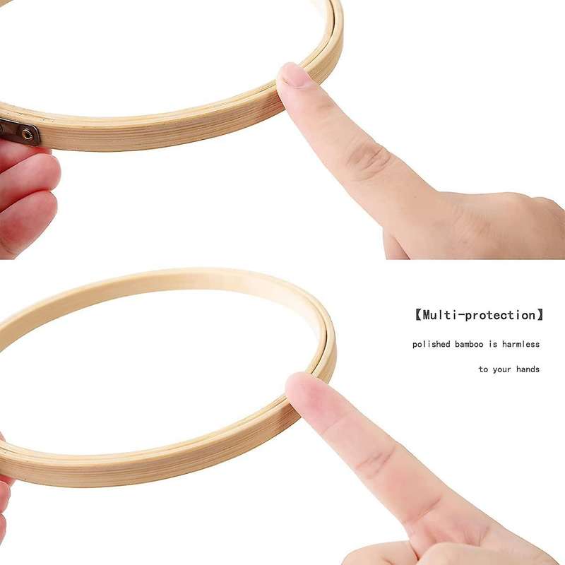 Embroidery Hoop 12PCS 11.8 Inch Supplies & Needlework Supplies Easily Loosen/Tighten Bamboo Wooden H