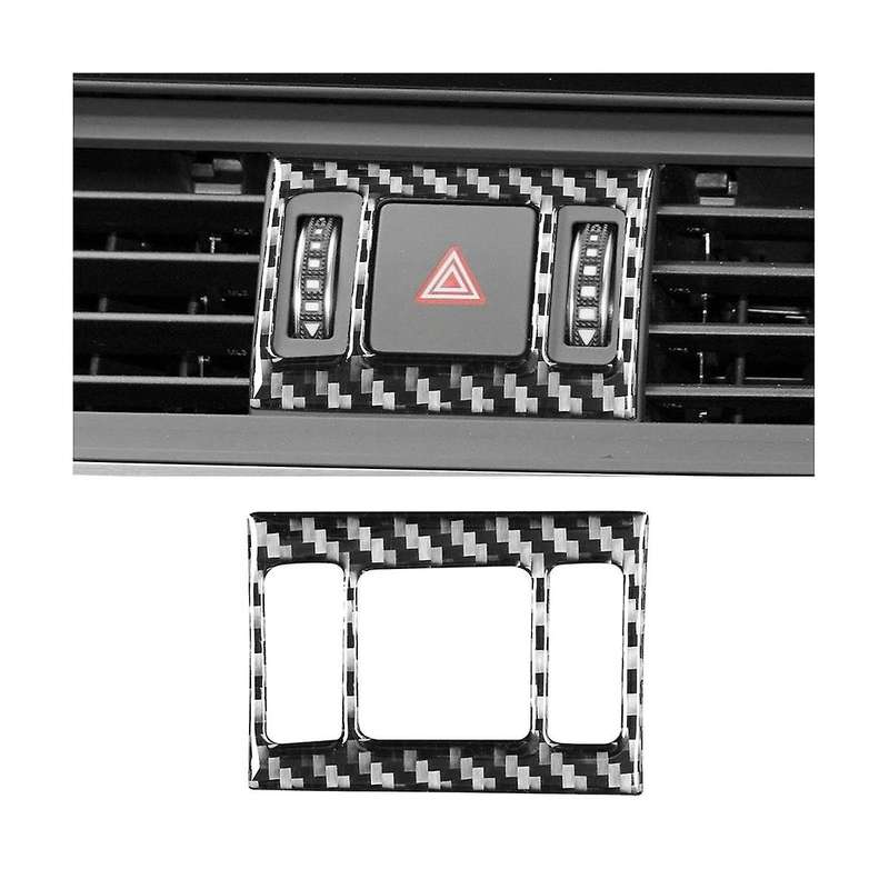 Emergency Flash Button Cover Trim Frame Sticker Decoration Carbon Fiber for Q5 2018-2023 Interior A