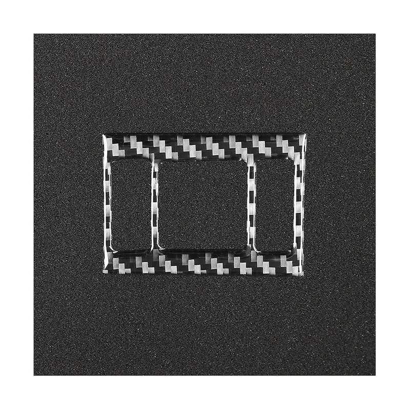 Emergency Flash Button Cover Trim Frame Sticker Decoration Carbon Fiber for Q5 2018-2023 Interior A