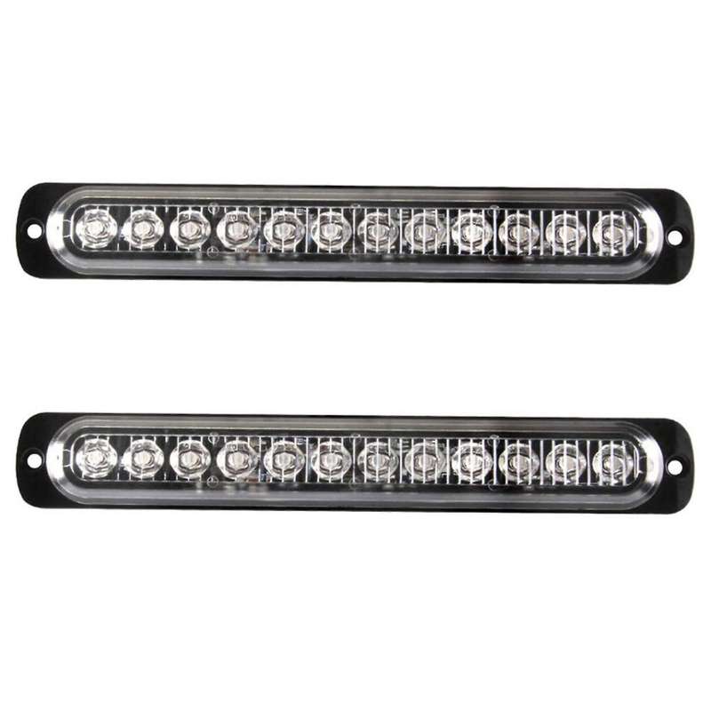 Emergency Strobe Lights Hazard Warning Lights 12 LED Red&Blue Surface Mount for Construction Vehicle