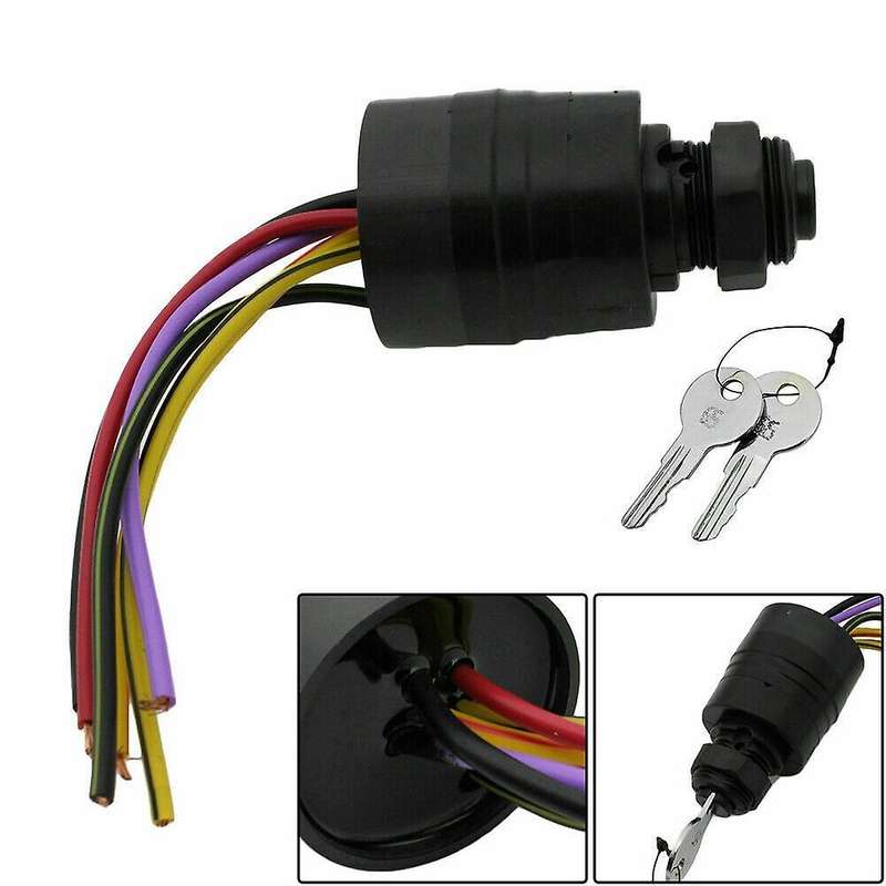 Engine 87-17009A2 Ignition Switch for Mercury Outboard Motor Control Box, 3 Positions, 6 Wires, for