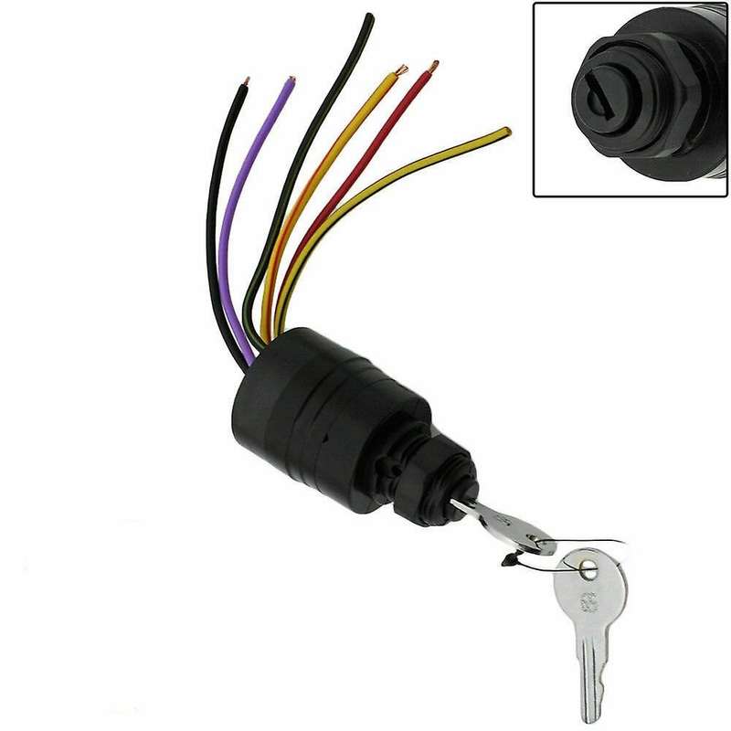 Engine 87-17009A2 Ignition Switch for Mercury Outboard Motor Control Box, 3 Positions, 6 Wires, for