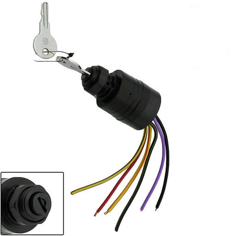 Engine 87-17009A2 Ignition Switch for Mercury Outboard Motor Control Box, 3 Positions, 6 Wires, for