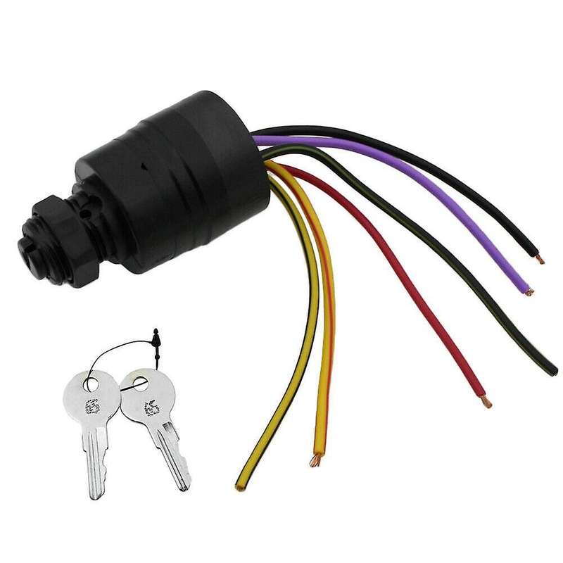 Engine 87-17009A2 Ignition Switch for Mercury Outboard Motor Control Box, 3 Positions, 6 Wires, for