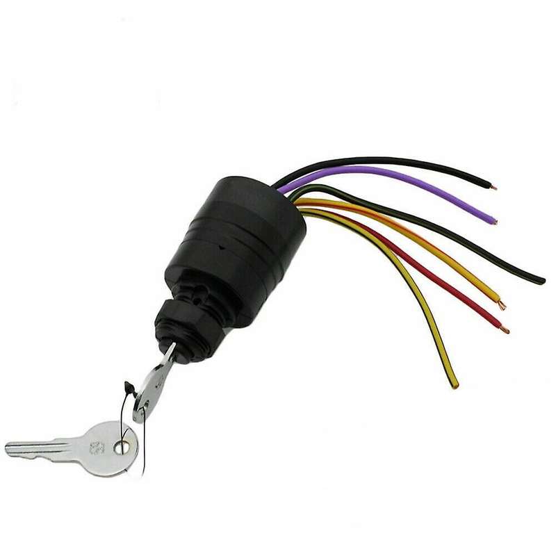 Engine 87-17009A2 Ignition Switch for Mercury Outboard Motor Control Box, 3 Positions, 6 Wires, for