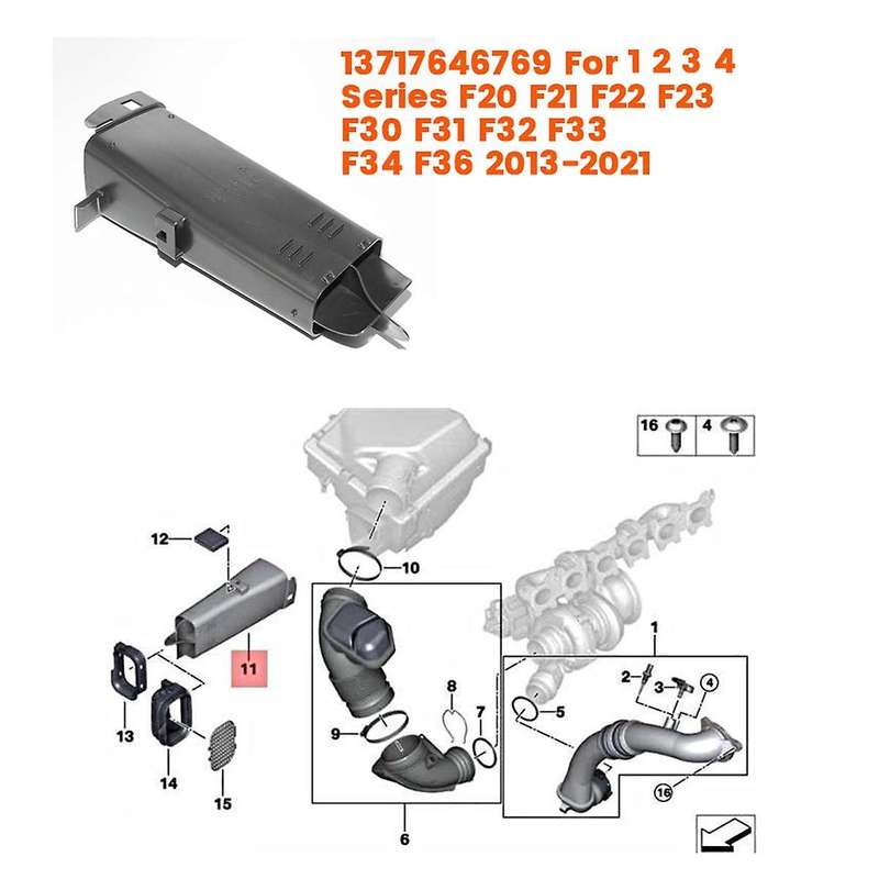 Engine Air Intake Pipe 13717646769 for 1 2 3 4 Series F20 F22 F23 F30 F31 F32 F33 F34 F36 13-21 Air