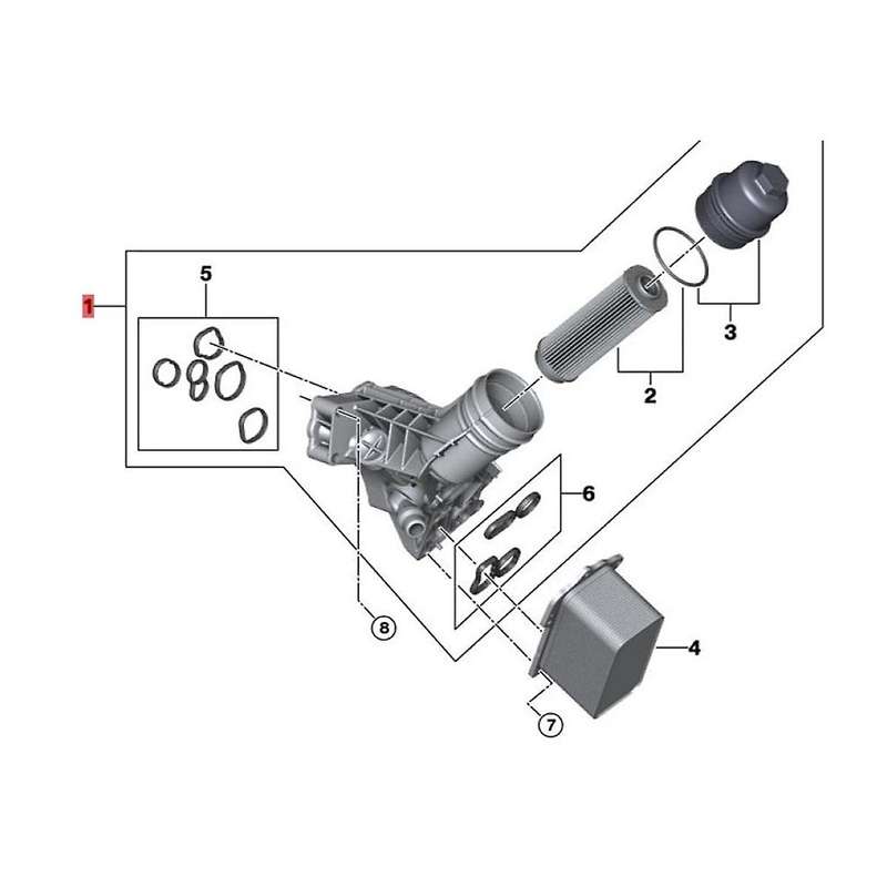 Engine Aluminium Assembly for 1 2 3 4 6 7 Series F20 F22 F30 F36 G32 G12 2013-2019 Oil Filter Housin