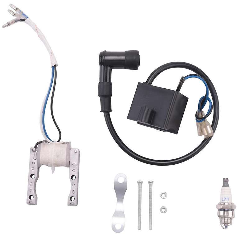 Engine CDI Ignition Coil Stator Coil Spark Plug Kit for 2 Stroke 49Cc 50Cc 60Cc 80Cc Motor Bike Bic