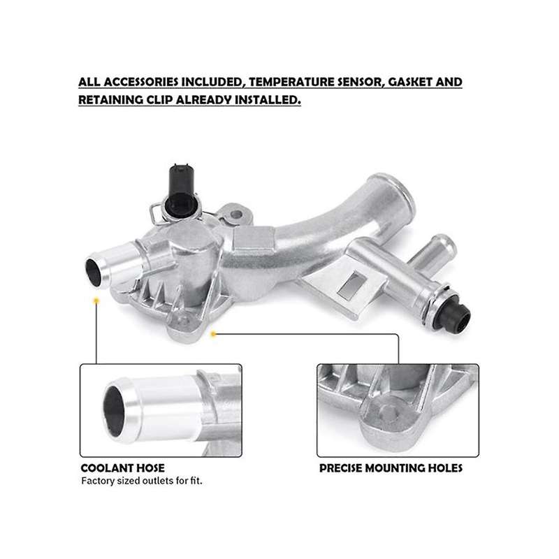 Engine Coolant Housing Water Outlet Aluminum with Hose for Cruze, , and 1.4l - 25193922, 13251447