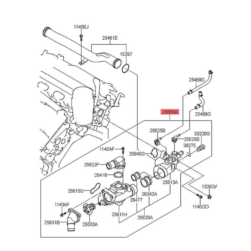 Engine Coolant Temperature Control 25600-3cae0 for Azera Sorento Cadenza 3.3l 2014-2018 Thermostat U