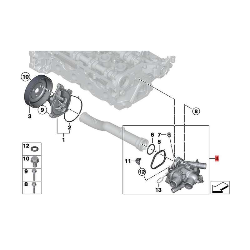 Engine Coolant Thermostat Housing Assy 11538674895 for Mini R55 R56 R57 R58 R59 R60 2011-2016 N16 N1