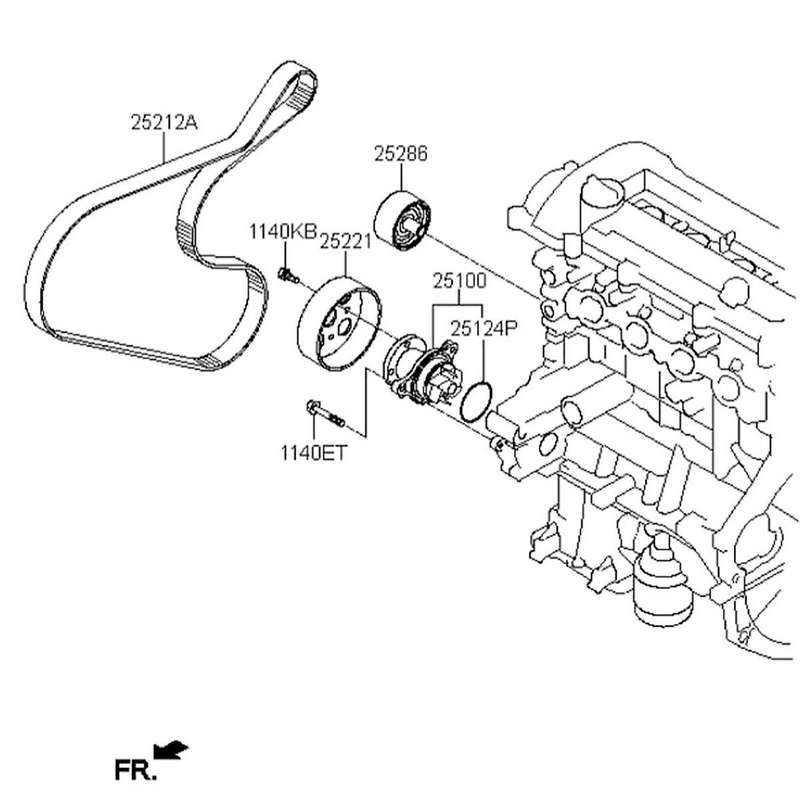 Engine Coolant Water Pump Assembly 25100-03011 for Ceed I10 I20 I30 2009-2023 Mpa365np 2510003011