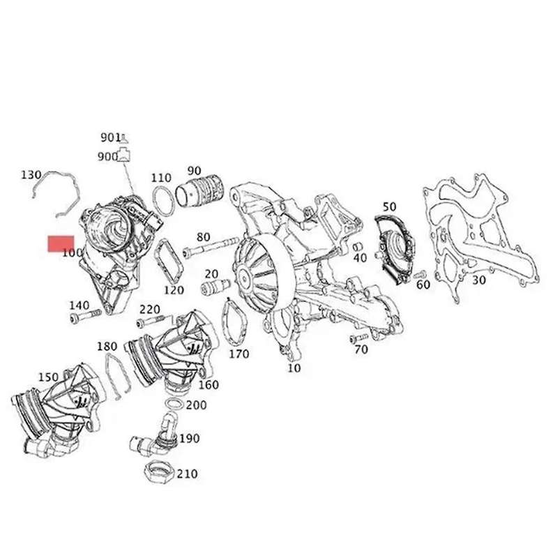 Engine Cooling System Thermostat Housing Assembly for X218 C218 A207 W166 R231 W222 W222 2762000315