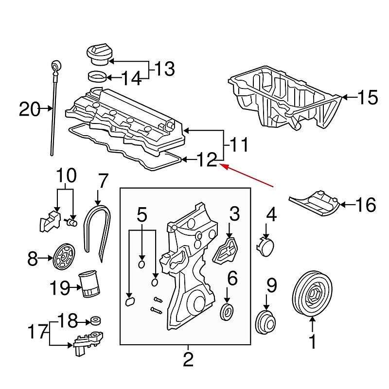 Engine Gasket Set Gasket Cylinder Head Cover for -v Fr-v R20a3 R16a1 R18a1 R18 12341-rna-a01