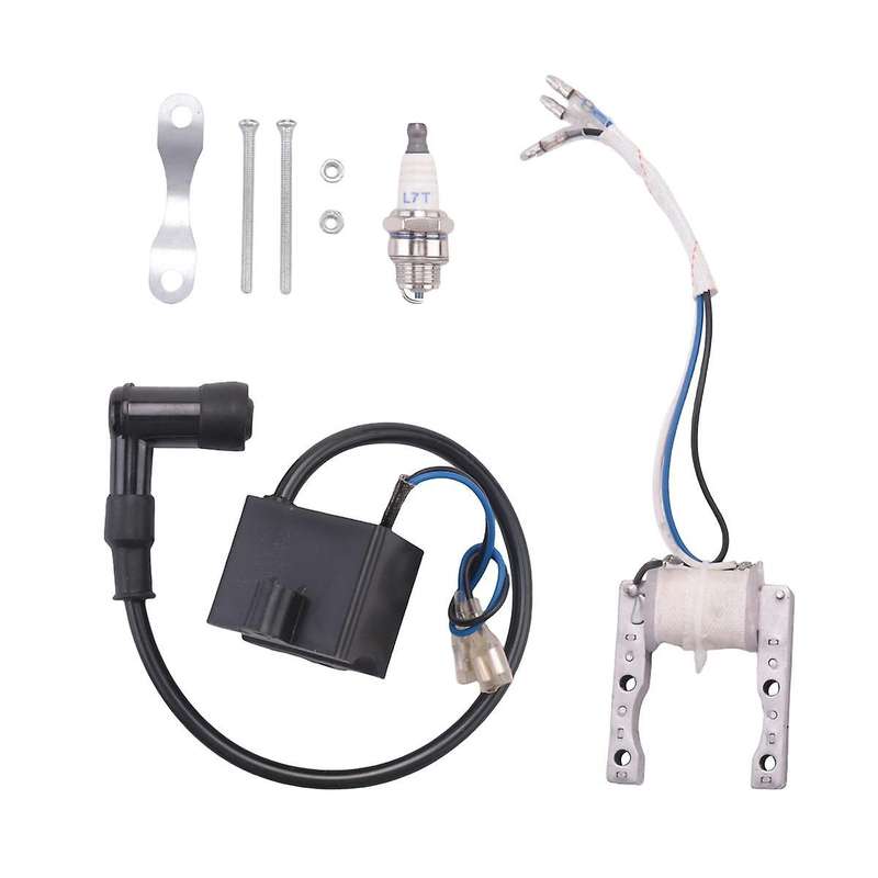 Engine Ignition Coil Stator Coil Spark Plug Kit for 2 Stroke 49cc 50cc 60cc 80cc Motor Bike Bicycle