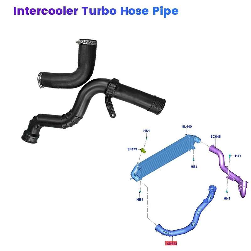 Engine Intercooler Turbo Hose Pipe CV61-6K863-BE CV6Z-6C640-L for 1.6 2012-2020 Pipe CV616K863BG CV