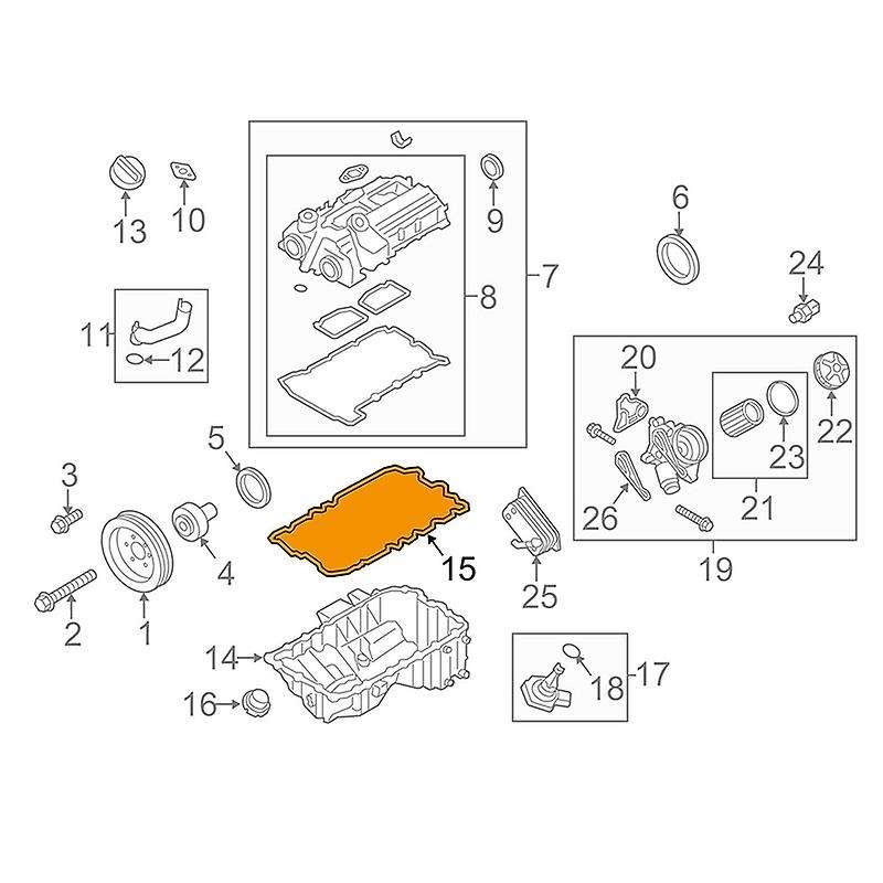 Engine Oil Gasket 11137627512 for BM W Z4 328I 2-15 for N20 N26 Engines