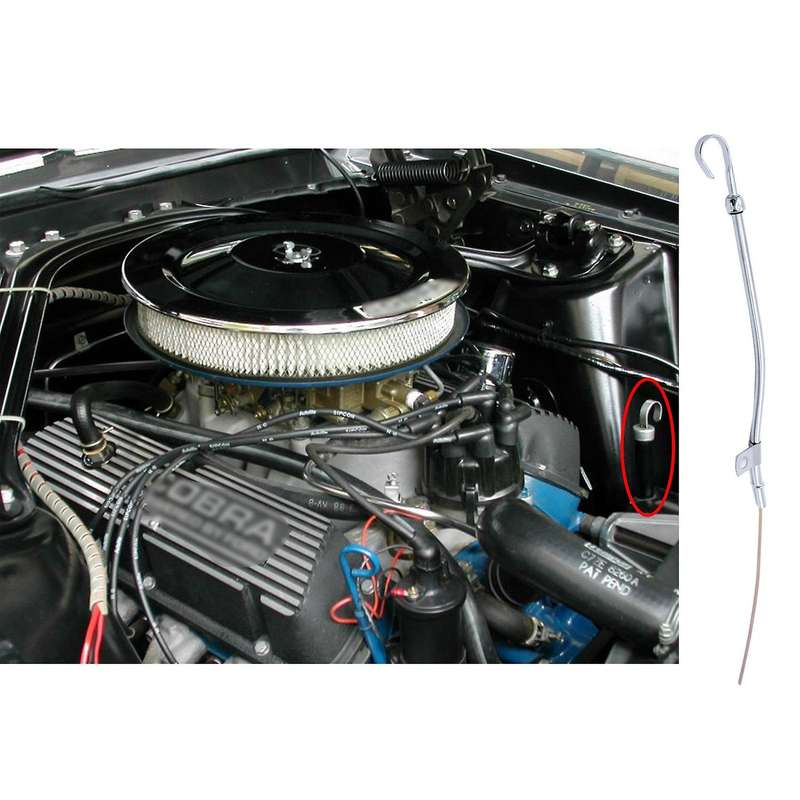 Engine Oil Tube Dip Stick for 1965-1987 SB Engine 260 289 302 347 351W Chrome Steel