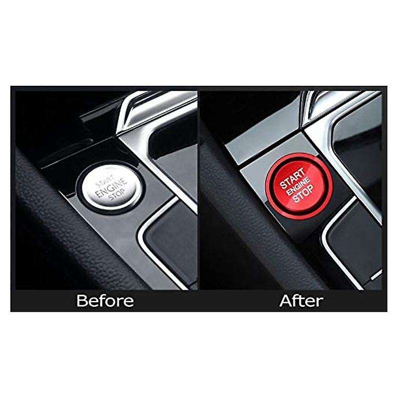 Engine Push Start Button with Surrounding Ring Trim Compatible for Golf Atlas CC , Etc