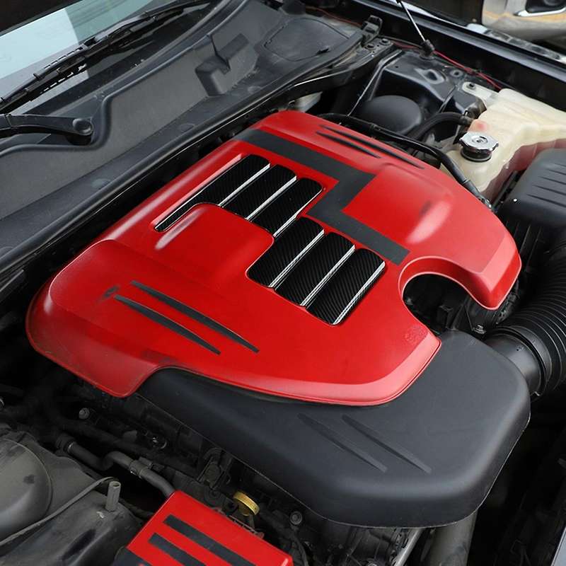 Engine Shroud Cover Panel Trims for Charger 2009-2021 300/300C 2015-2021 (Carbon Fiber)