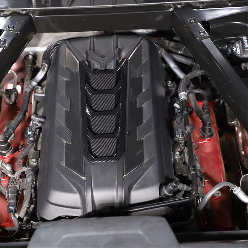 Engine Shroud Cover Panel Trims Cover for C8 2020-2024 Accessories ABS Carbon Fiber