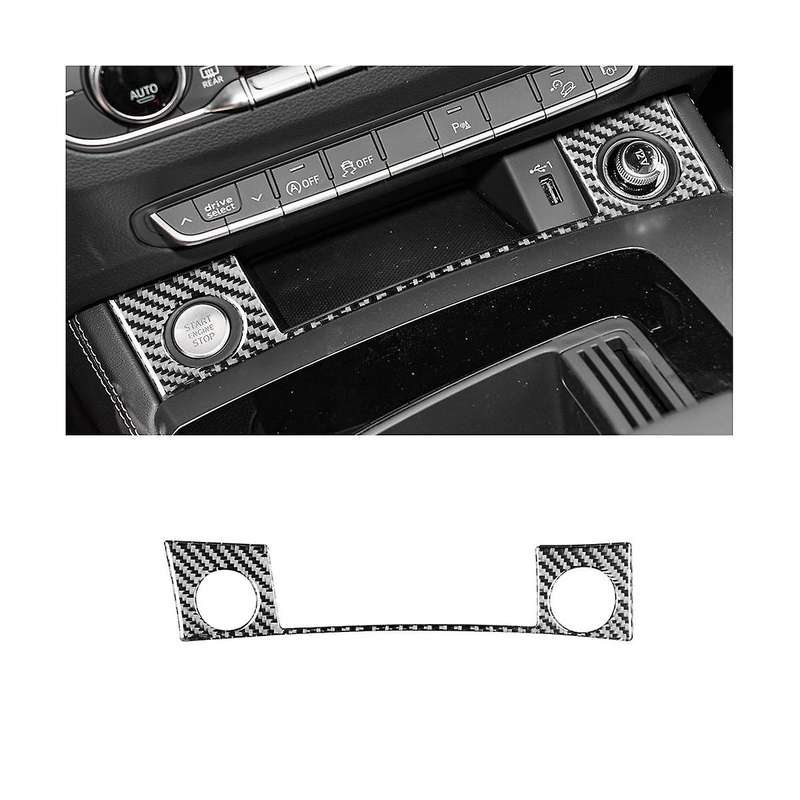 Engine Start Button Panel Trim Frame Sticker Decoration Carbon Fiber for Q5 2018-2023 Interior Acce