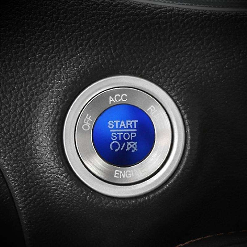 Engine Start Stop Button Knob Cover + Ring Trim Accessories for 2015-2020 Charger (Blue)