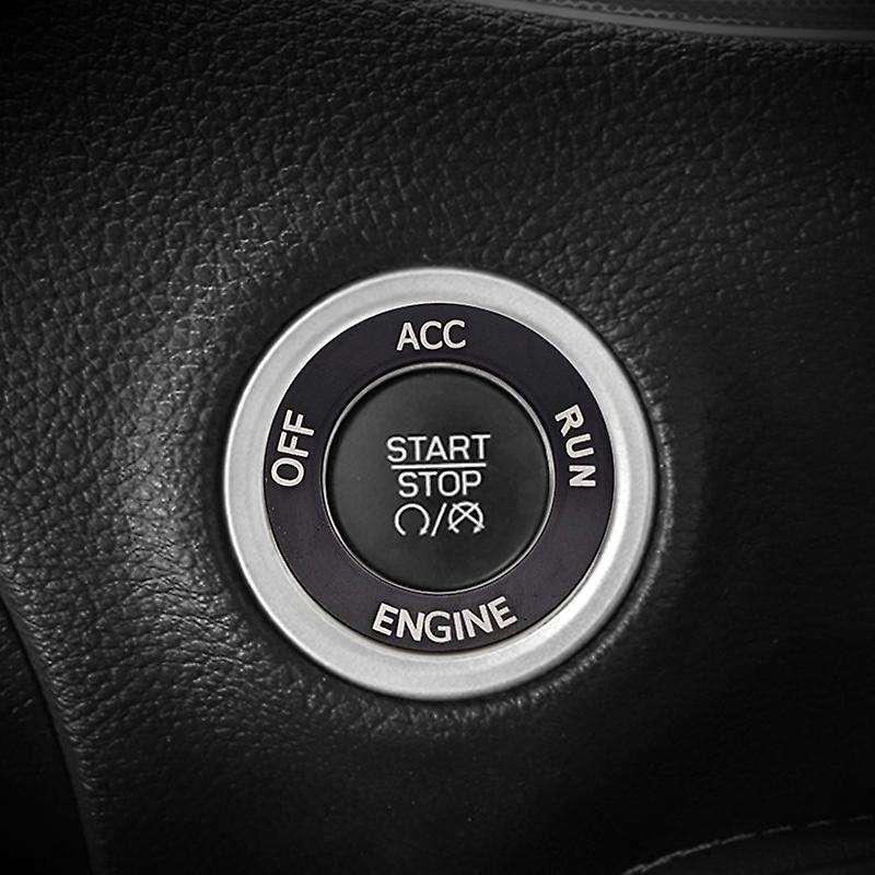 Engine Start Stop Button Knob Cover + Ring Trim Accessories for 2015-2020 Charger (Black)