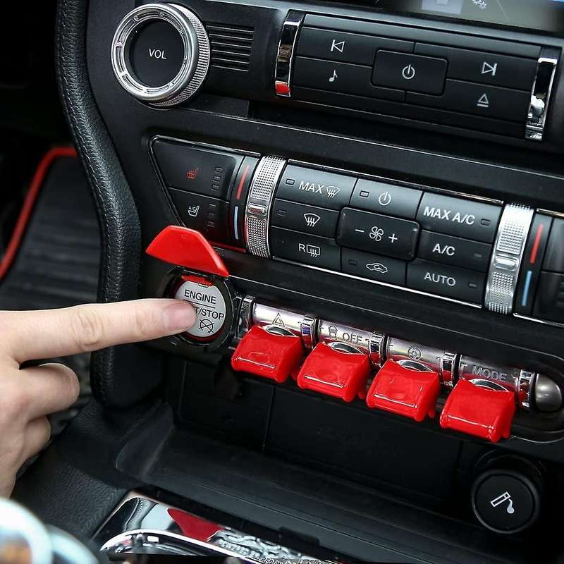 Engine Start/Stop Button Center Console Dashboard Button Switch Button Cover Trim for 2015-2017