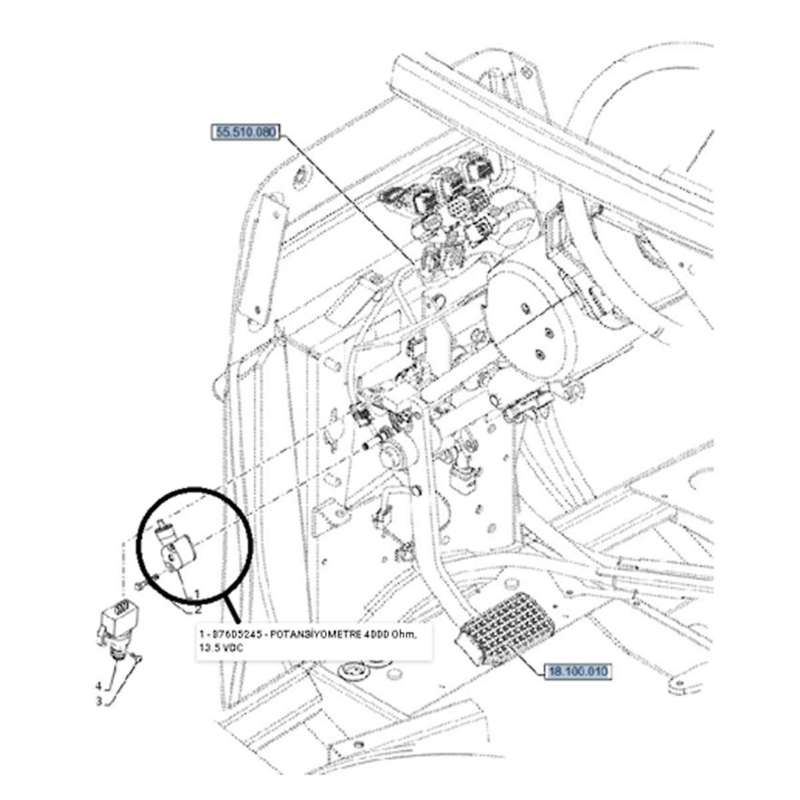 Engineering Machinery Potentiometer Position Sensor 87605247 87605245 for Tractor New TM TL70 TL80 T