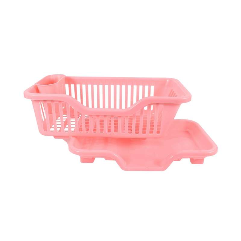 Environmental Plastic Kitchen Sink Dish Drainer Set Rack Washing Holder Basket Organizer Tray, 17.5