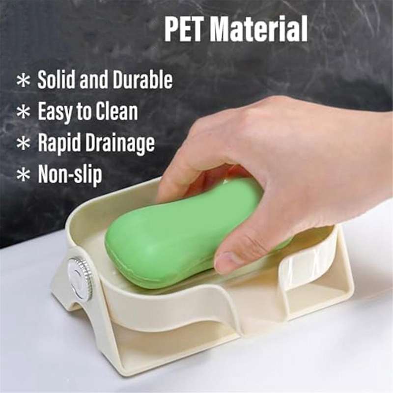 Enhanced Drainage Soap Dish, Adjustable Angle Soap Holder, Keep Soap Dry, Bar Soap Holder for Sink,